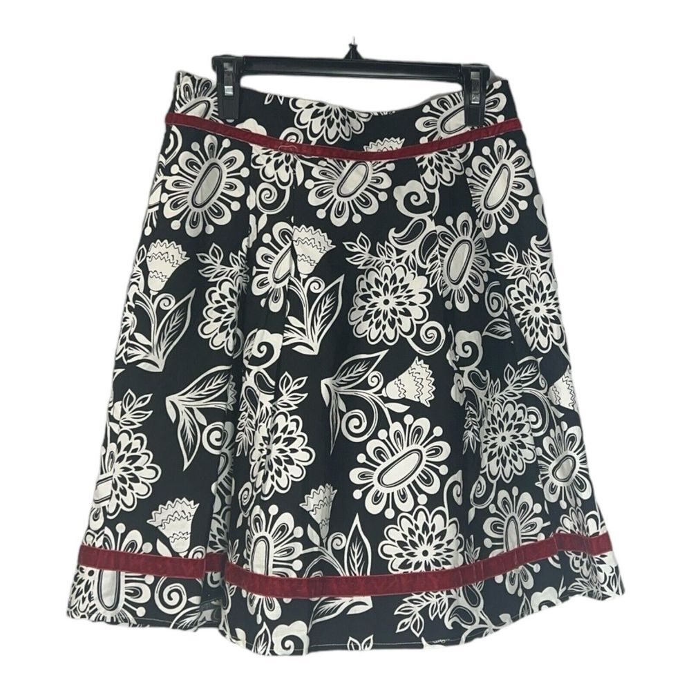 Down East Skirt Women's XS Black White‎ Pleated Lined Zip  Made in USA Classic